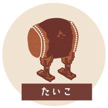 革をさがしてみよう：たいこ